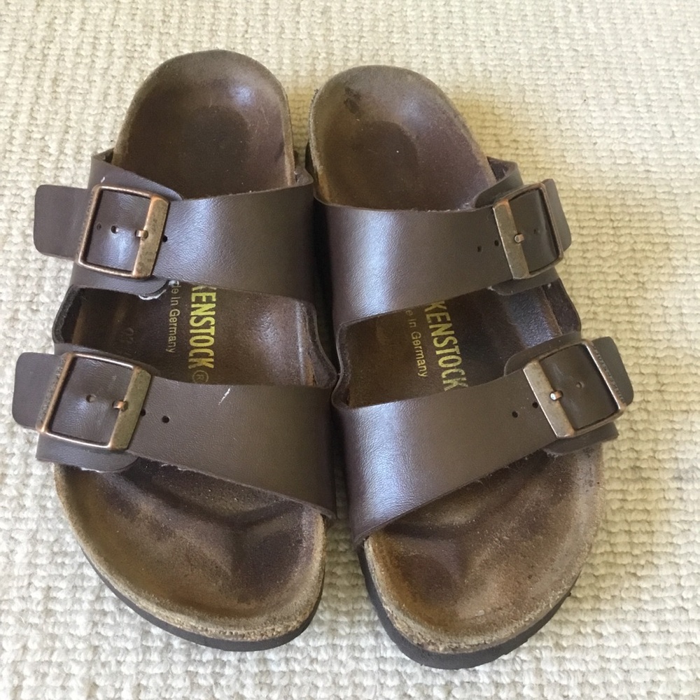 Birkenstock Arizona Dark Brown Two-Strap Sandals size 36